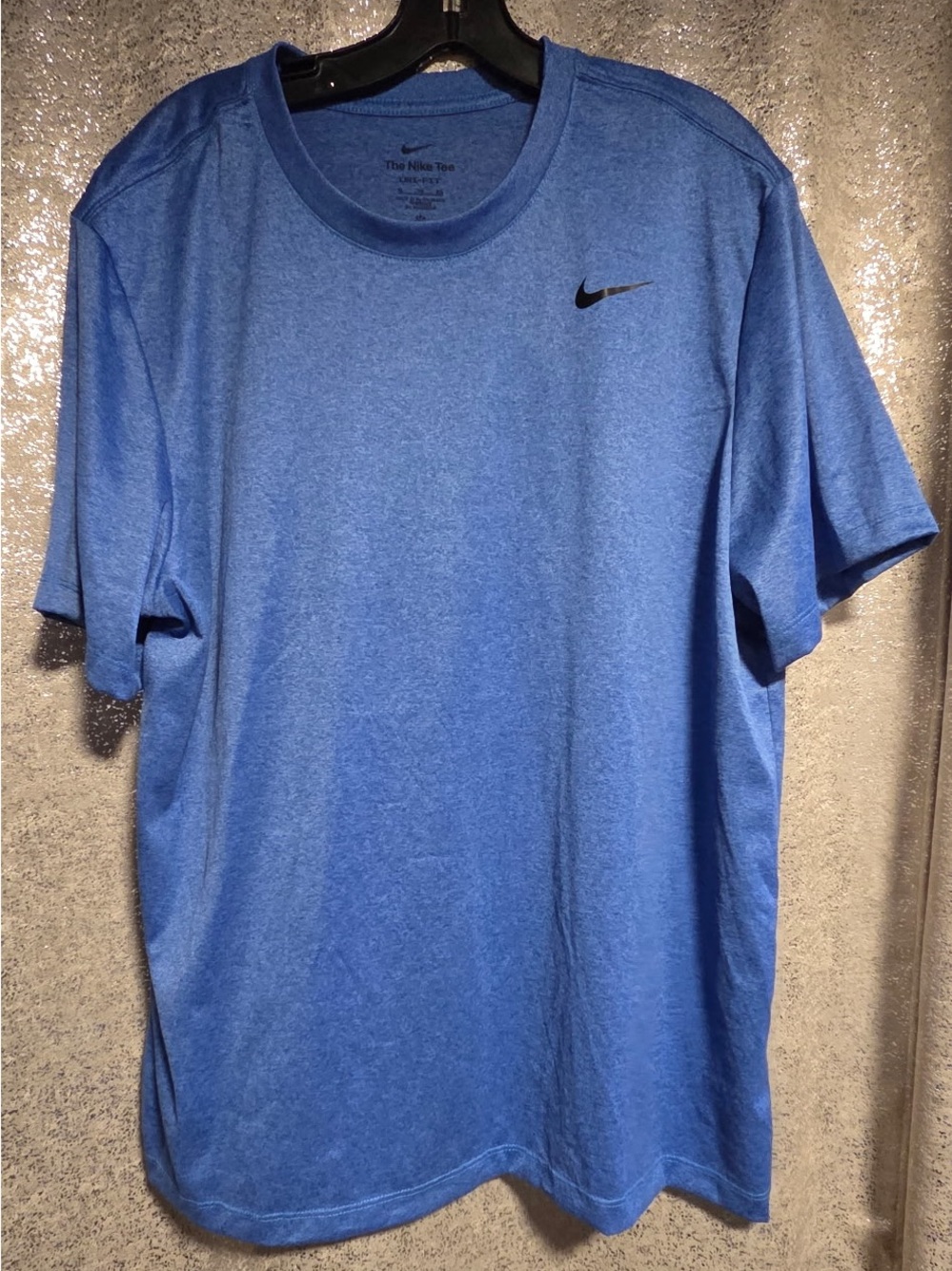 Nike Blue Short Sleeve Dri-FIT Tee with Black Swoosh